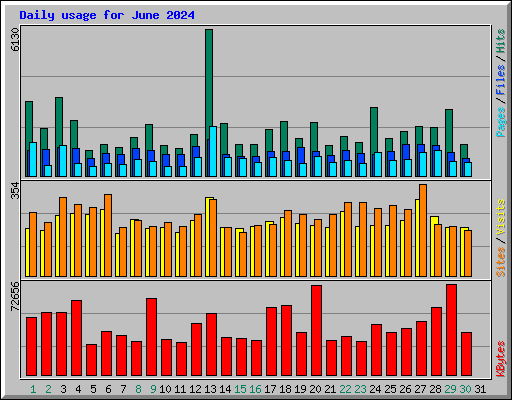 Daily usage for June 2024