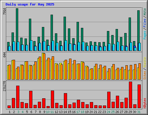 Daily usage for May 2025