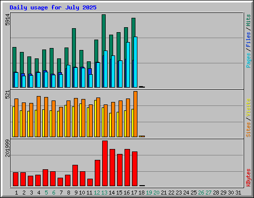 Daily usage for July 2025