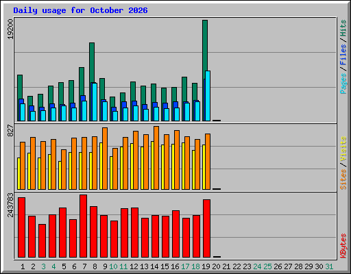 Daily usage for October 2026
