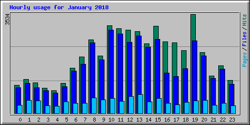 Hourly usage for January 2018