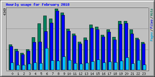 Hourly usage for February 2018