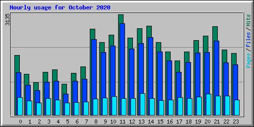 Hourly usage for October 2020